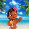Baby Moana On The Beach paint by numbers