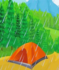 Camp In Rain Paint By Numbers