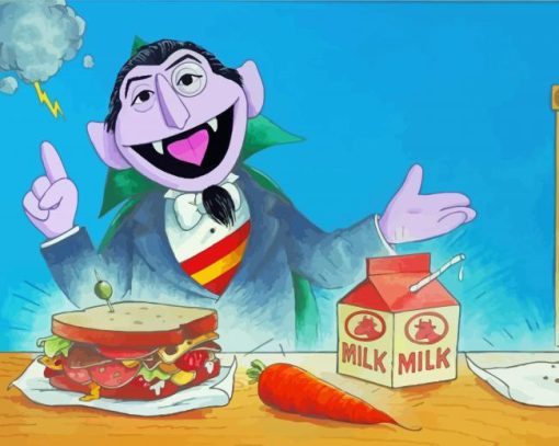 Count Von Count Eating Paint By Numbers