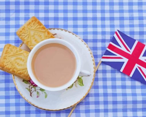 English Tea And Flag Paint By Numbers