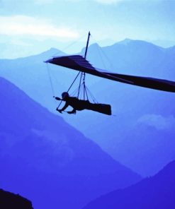 Flying Glider Silhouette paint by numbers