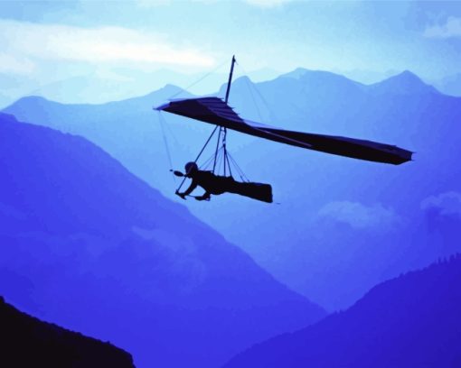 Flying Glider Silhouette paint by numbers