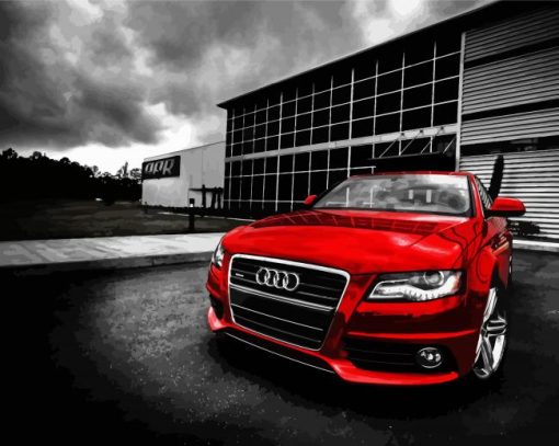 Grey And Red Audi A4 Car Paint By Numbers