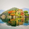 Italian Villa On The lake Landscape paint by numbers
