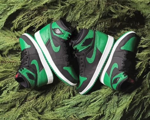 Jordan 1 Green Sneakers Paint By Numbers