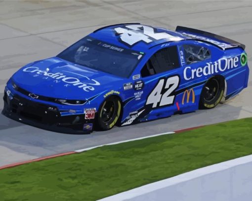 Matt Kenseth Blue Race Car paint by numbers