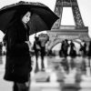 Paris Woman Walking With Umbrella Tour Eiffel paint by numbers