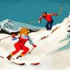 Retro Skiing paint by numbers