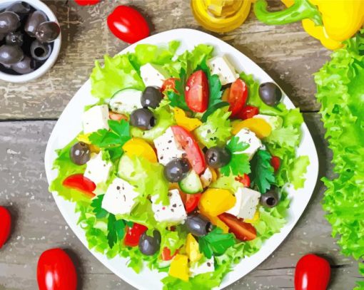 Vegetable Greek Salade Paint By Numbers