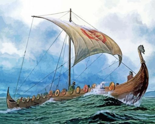 Viking Ship Art Paint By Numbers