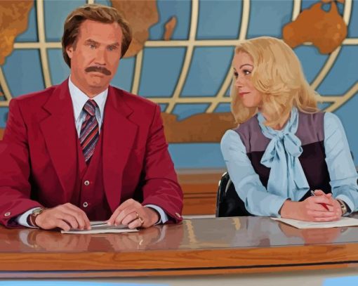 Will Ferrell Anchorman Character Paint By Numbers