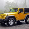 Yellow Jeep Jeep Wrangler On Road paint by numbers