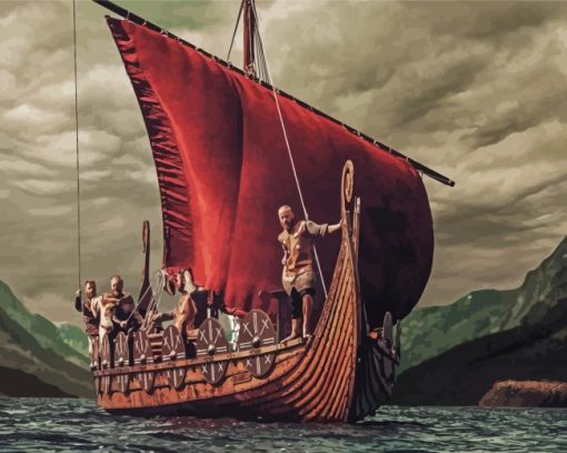 Aesthetic Viking Ship paint by numbers