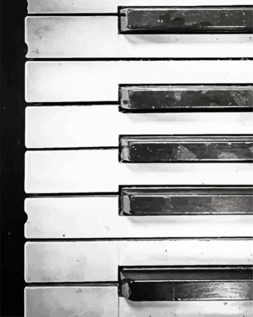 Black And White Vintage Piano paint by numbers