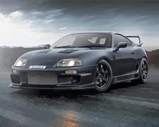 Black Toyota Supra Car paint by numbers