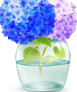 Blue And Purple Hydrangeas In Jar Paint By Numbers