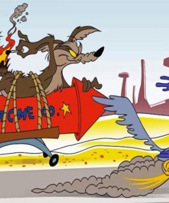 Cartoon Coyote And Roadrunner Paint By Numbers