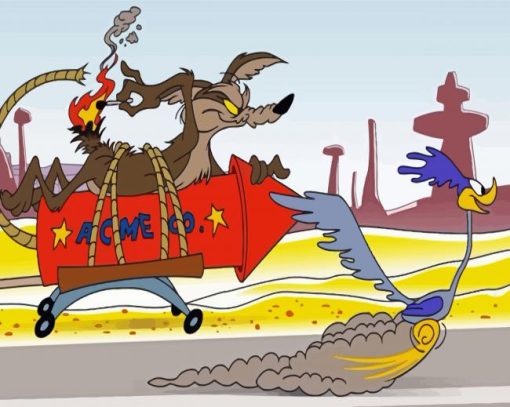 Cartoon Coyote And Roadrunner Paint By Numbers