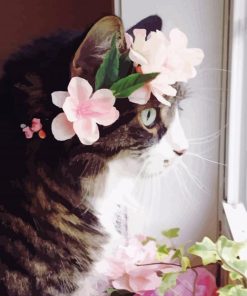 Cat Flower Crown Paint By Numbers