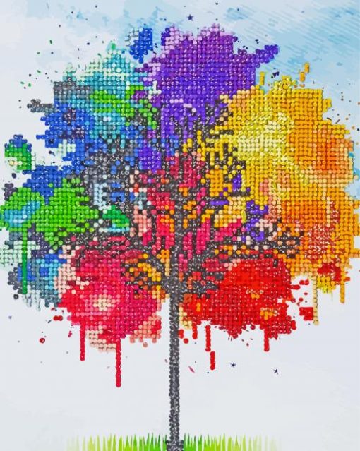 Colorful Tree Diamond Art paint by numbers