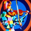 Colorful Violonist Abstract paint by numbers