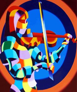 Colorful Violonist Abstract paint by numbers