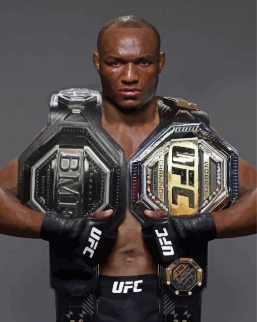 Cool Kamaru Usman MMA Fighter Paint By Numbers