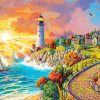 Sea Lighthouse And Sailboat Paint By Numbers