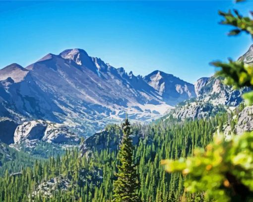 Summer Mountains Colorado Paint By Numbers