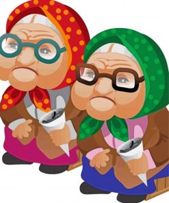 Two Old Women In Glasses Paint By Numbers