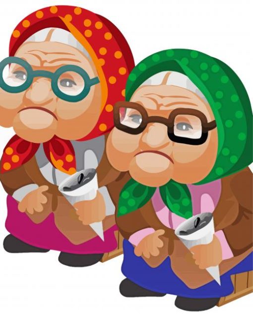 Two Old Women In Glasses Paint By Numbers