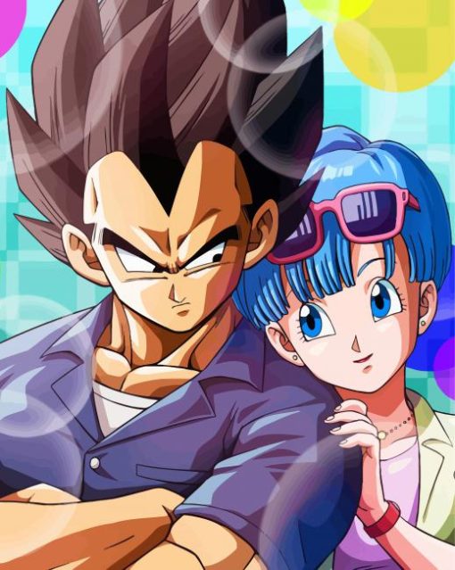 Vegeta And Bulma Lovers Dragon Ball Paint By Numbers