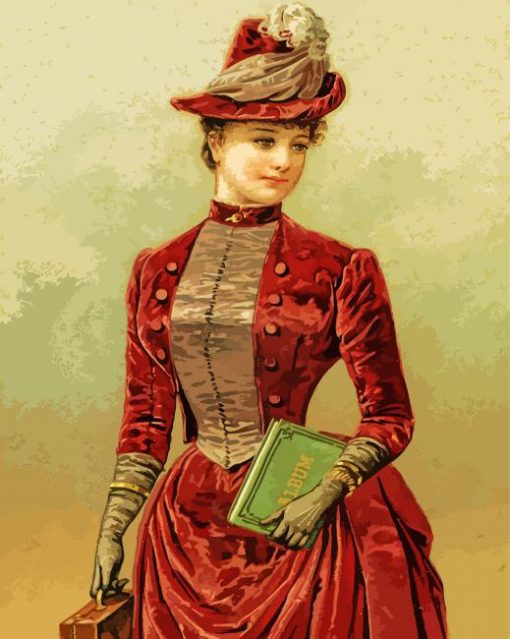 Vintage Victorian Lady Paint By Numbers