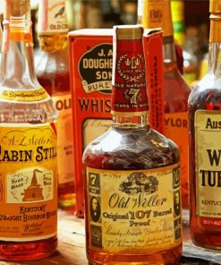 Vintage Whiskey Bottles paint by numbers