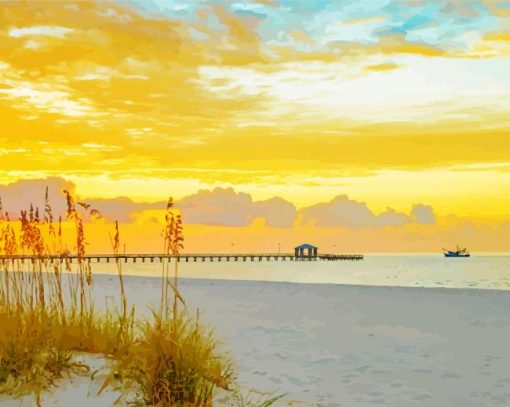 Beautiful Sunset In Gulfport Beach Paint By Numbers