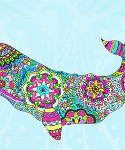 Colorful Mandala Whale Paint By Numbers
