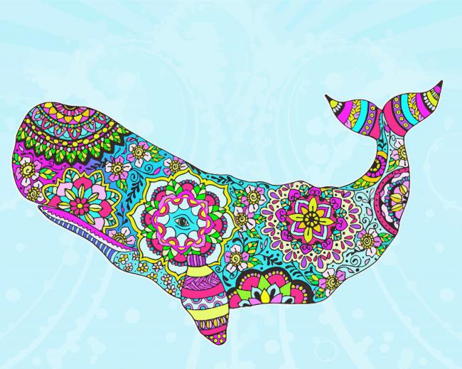 Colorful Mandala Whale Paint By Numbers
