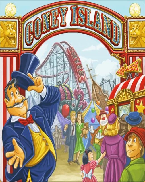 Coney Island New York Poster Paint By Numbers