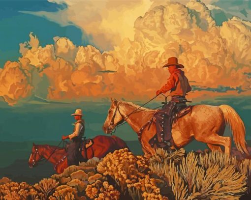 Cowboys In Arizona Art Paint By Numbers