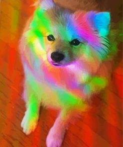 Cute Rainbow Dog Paint By Numbers