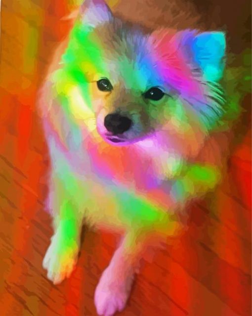 Cute Rainbow Dog Paint By Numbers