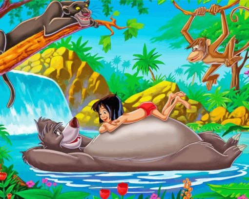 Disney Mowgli And Baloo Paint By Numbers