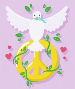 Dove And Peace Symbol Paint By Numbers