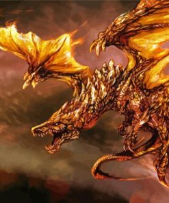 Fire Golden Dragon Paint By Numbers