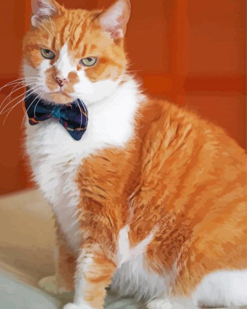 Mad Ginger Cat With Bow Paint By Numbers