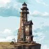 Medieval Lighthouse Art Paint By Numbers