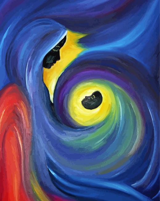 Mother And Child Abstract Art Paint By Numbers