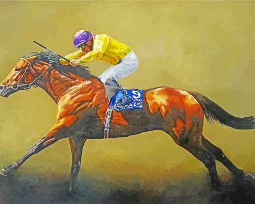 Racehorse Illustration Paint By Numbers