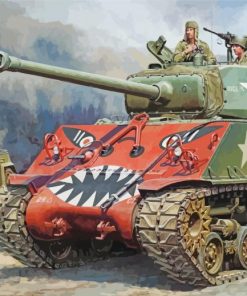 Sherman Tank War Paint By Numbers