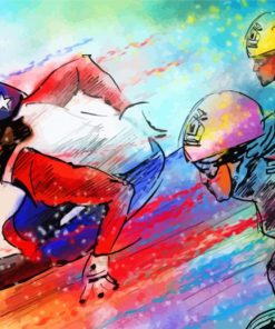Speed Skating Art Paint By Numbers